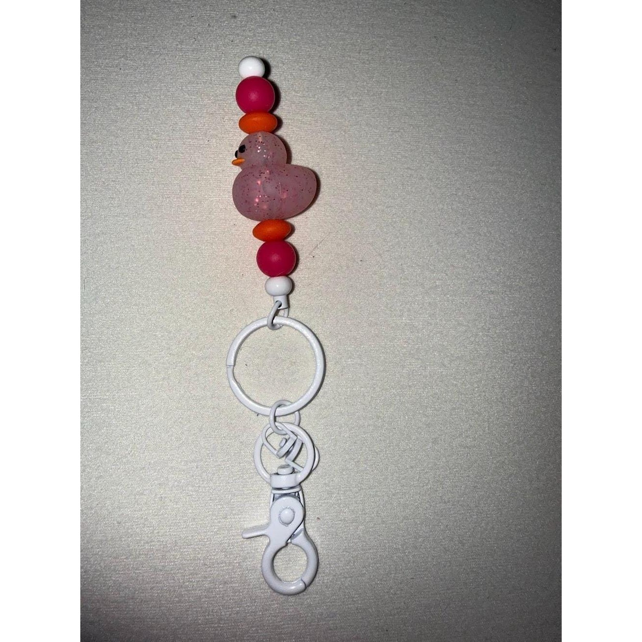Glitter Duck White Keychain